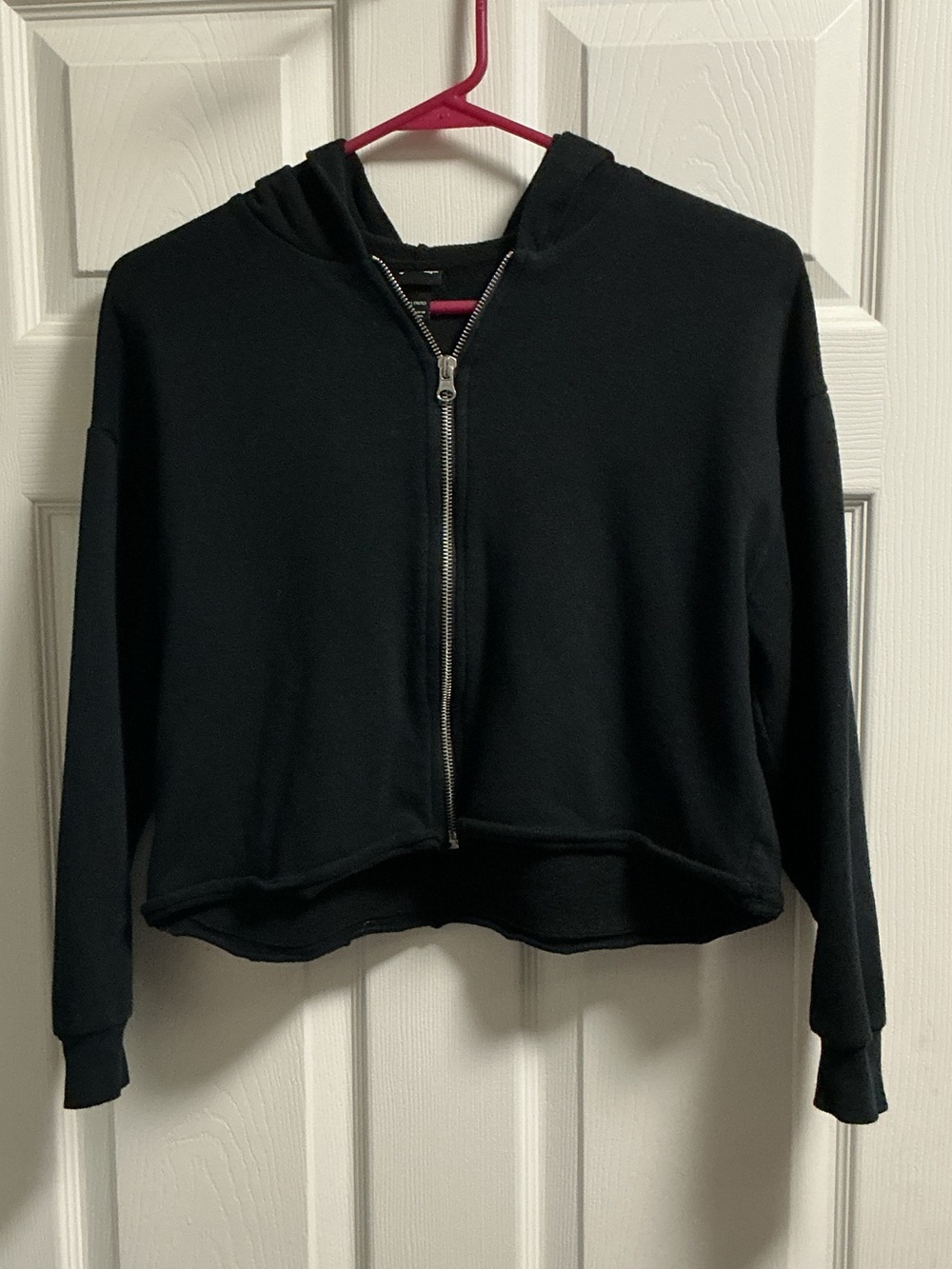 art class Black Cropped Zip-Up Hoodie Jacket